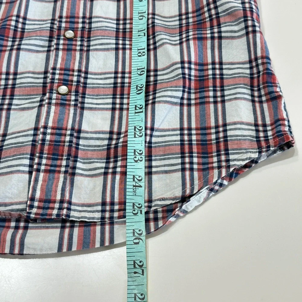 Levis Western‎ Pearl Snap Shirt Adult S Plaid Sawtooth Long Sleeve Cowboy Ranch